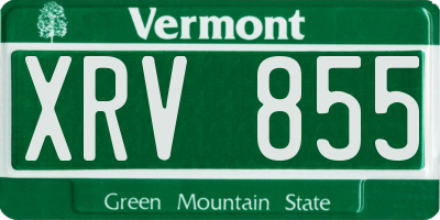 VT license plate XRV855
