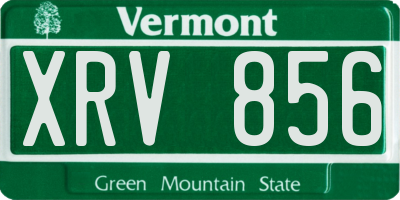 VT license plate XRV856