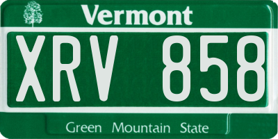 VT license plate XRV858