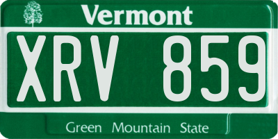 VT license plate XRV859
