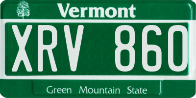 VT license plate XRV860