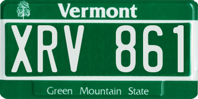 VT license plate XRV861
