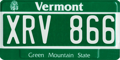 VT license plate XRV866