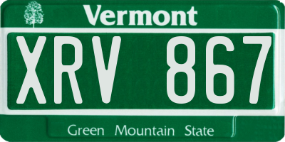 VT license plate XRV867
