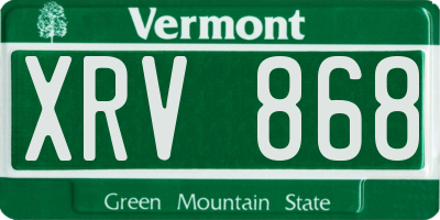 VT license plate XRV868