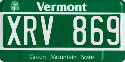 VT license plate XRV869