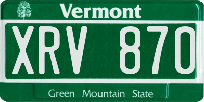 VT license plate XRV870