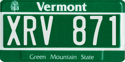 VT license plate XRV871