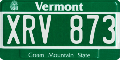 VT license plate XRV873