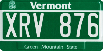 VT license plate XRV876
