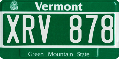 VT license plate XRV878