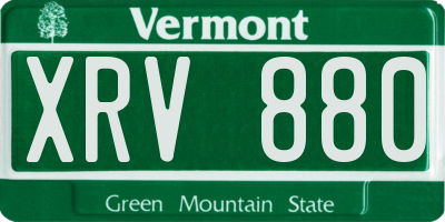 VT license plate XRV880