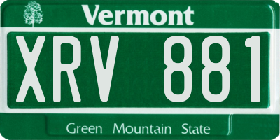 VT license plate XRV881