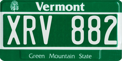 VT license plate XRV882