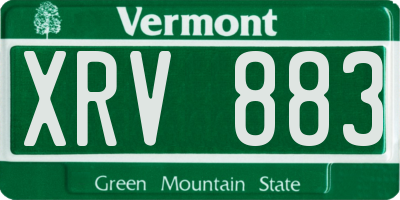 VT license plate XRV883