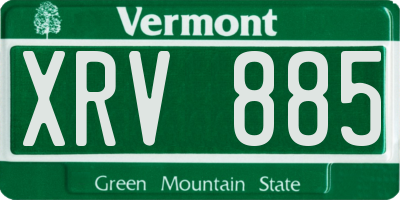 VT license plate XRV885