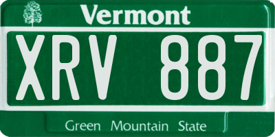 VT license plate XRV887