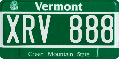 VT license plate XRV888