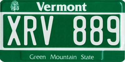 VT license plate XRV889