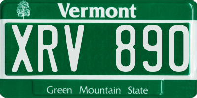VT license plate XRV890