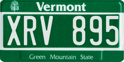 VT license plate XRV895