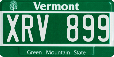 VT license plate XRV899