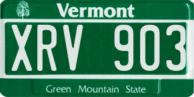 VT license plate XRV903