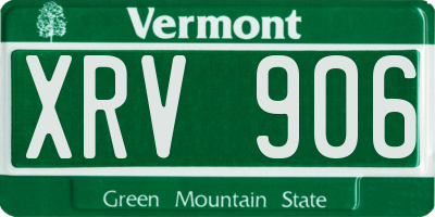 VT license plate XRV906
