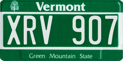 VT license plate XRV907
