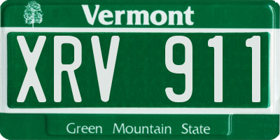 VT license plate XRV911