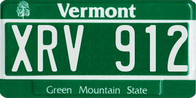 VT license plate XRV912