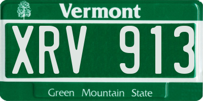 VT license plate XRV913