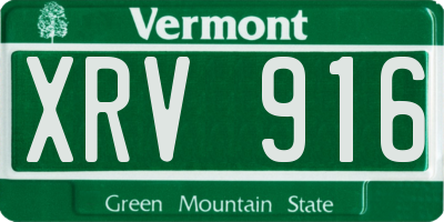 VT license plate XRV916