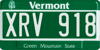 VT license plate XRV918