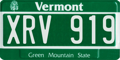 VT license plate XRV919