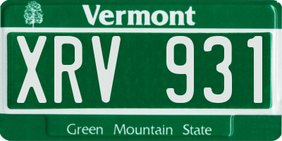 VT license plate XRV931