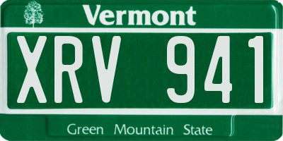 VT license plate XRV941