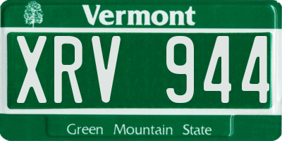 VT license plate XRV944