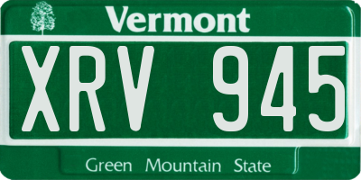 VT license plate XRV945