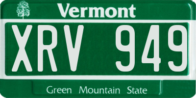 VT license plate XRV949