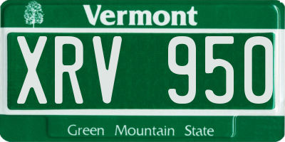 VT license plate XRV950