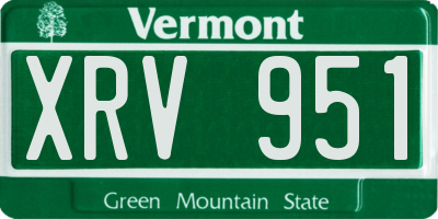 VT license plate XRV951