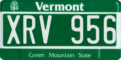 VT license plate XRV956