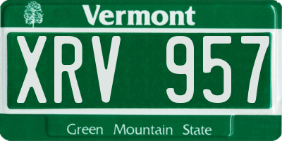 VT license plate XRV957