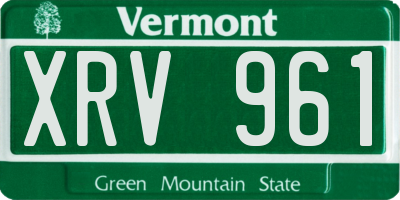 VT license plate XRV961