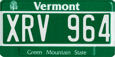 VT license plate XRV964