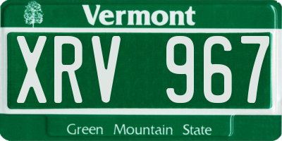 VT license plate XRV967