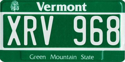 VT license plate XRV968