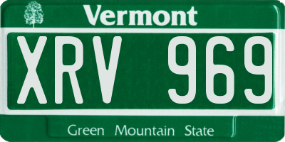VT license plate XRV969