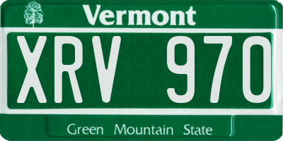 VT license plate XRV970